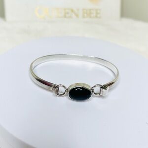 Sterling Silver Bracelet with Black Onyx Stone
